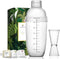Homestia 2Pcs Plastic Cocktail Shaker Set, Hand Shaker Cup Mixer with Measuring Jigger for Bartending
