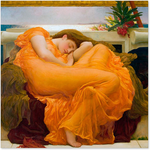 Artery8 Leighton Flaming June Painting - Large Wall Art Poster Print, 24X24 Inch, Thick Paper