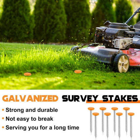 8 6.7 Inch Silkfly Pcs Survey Stakes Property Line Markers Low Profile Heavy Duty Hi-vis Orange Stakes Building Line