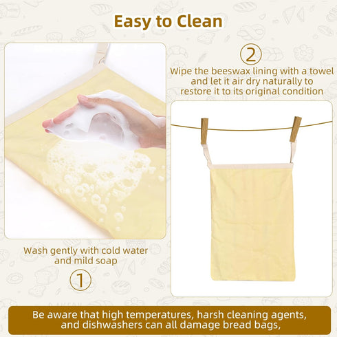 2-Pack Beeswax Bread Bags for Sourdough Homemade BreadXL Reusable Beeswax Bread Storage BagPortable with large