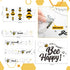 12 Pcs Bee Gnome Wall Decals, Honey Bee Window Decor Clings with Inspirational Quotes for Kitchen Office Decoration