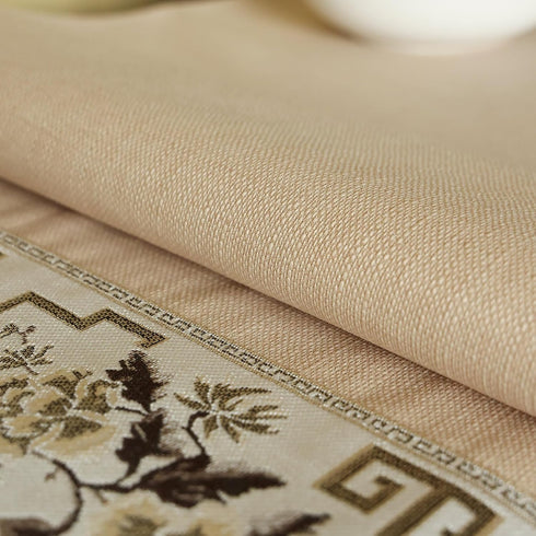 LAVSHOME Room(Beige,43.3" Lx15.7 Embroidered Nightstand Cover Cloth.Anti-Slip End Table Cover Cloth for Bedroom,Square