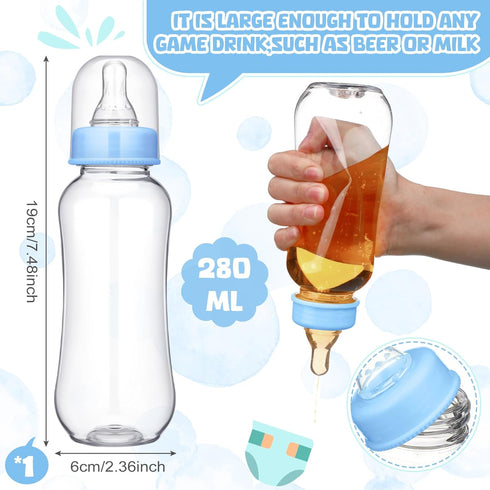 Hushee 12 Sets Funny Plastic Bottle Chug Baby Shower Games Juegos Para Plastic Baby Bottles Disposable Diapers Gender