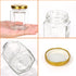 3 oz 20 Pack BIGIVACA Mini Honey Jars - Hexagon Glass Jars with Wood Dippers, Gold Lids, Bee Pendants, Jutes, Stickers