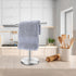 T-Shape Bath Hand Towel Holder Stand - Stainless Steel Free Standing Rack for Bathroom and Kitchen, Silver