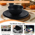 Homienly Wheat Straw Dinnerware Set - 40-Piece Dish Set for 8, Reusable Dinner Plates, Bowls & Cups (Black)