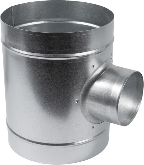 8'' Inch Duct T-Joint Splitter to 4" Inch 90° Degree Branch Connector for Exhaust Systems, T-Shaped Metal Junction