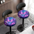 12-14 inch 2 Kuiaobaty Round Bar Stool Cover Cushion with Elastic Aesthetic Purple Butterfly Floral Print Fabric Round