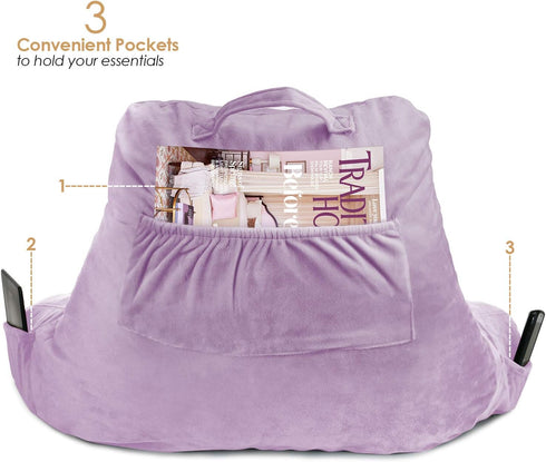 Clara Clark Reading Pillow for Kids & Teens with Shredded Memory Foam, Backrest Pillows for Reading, Watching