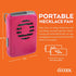 O2COOL Battery Powered Deluxe Necklace Fan for Personal Cooling, Adjustable Lanyard (Pink)