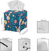 Biyejit Cute Easter Rabbit Eggs Tissue Box Cover, Square PU Leather Holder with Bottom Strap for Bathroom, Vanity, Desk