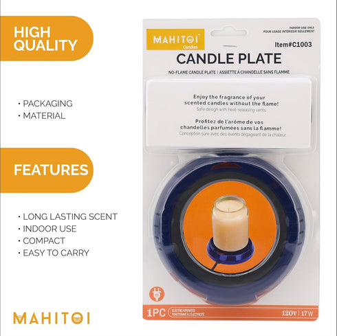 Pack Durable Heavy Portable Large Warmer Safe Plate for Candle Jar & Mug Warmer, Dark Blue