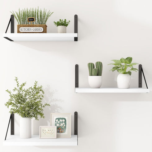 Heimlove Set 3,Light Floating Shelves for Wall of Wood Wall Mounted Bookshelf Decorative Shelf for Living Room Bathroom