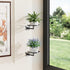2-Pack 5.9 Inch Butterfly Buckle Wall Mounted Plant Shelf - Space Saving Hanging Flower Pot Holder for Indoor Balcony