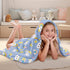 JOPJOLIW 30" 50", Cozy Clouds Hooded Beach Towel for Kids, Blue Sky Hooded Towels for Toddlers X Moon Clouds Stars Warm