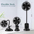 Clip on USB Mini Fan, Battery Operated Desk Fan with Emergency Power Bank, 3 Speeds, Black