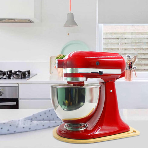 Bamboo Mixer Mat Slider Compatible with KitchenAid 4.5-5 Qt - Kitchen Countertop Storage Mover Sliding Caddy