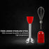OVENTE Immersion Electric Hand Blender 300 Watt Power 2 Mix Speed with Stainless Steel Blades, Handheld Stick Mixer Set with Egg Whisk Attachment Mixing Beaker and BPA-Free Food Chopper, Red HS565R by OVENTE