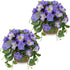 Briful 2 Pack Fake Morning Glory with Handwoven Basket - 8.2" Faux