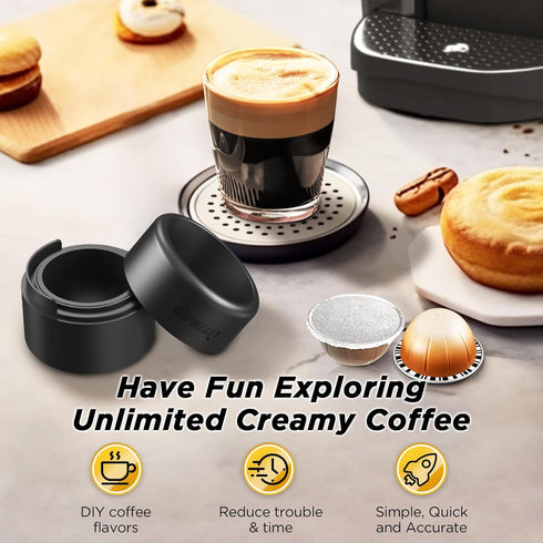 CAPMESSO Reusable Vertuo Pod Refill Kit, 2024 Design for Nespresso Vertuo Pods with 100pcs Aluminum Foil