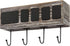 4 4 MyGift Wall Mounted Solid Torched Wood Bathroom Accessory Holder and Towel Hook Rack, Toothbrush Holder Shelf Rack