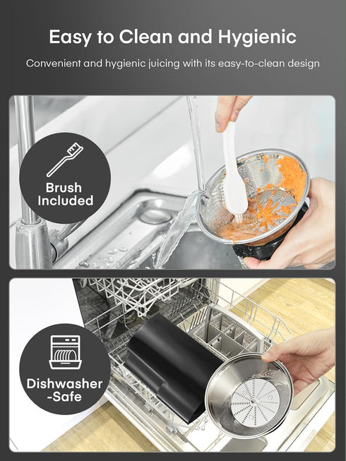Juilist Juicer Machines, 3" Wide Mouth Juicer Extractor for Vegetable and Fruit, 400W Motor, Easy to Clean, Black