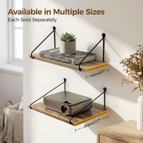 Set 2 Afuly Floating Wall Shelves Rustic Wall Mounted Hanging Shelf Farmhouse Wall Bookshelf for Bathroom Kitchen