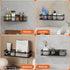 Umomi 4 Pack Spice Rack Wall Mount, Pantry Door Organizer & Hanging Storage Baskets Organizer Wall Mount, Large