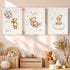 3Pcs 12x16in Teddy Bear Nursery Wall Art Bear Sleeping on The Moon and Stars Wall Decor Pictures Balloon Cloud Neutral