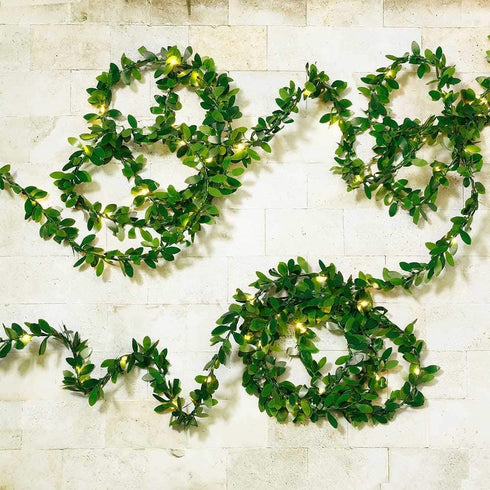 Kitstar 30LEDs 10ft, Green Garland Tiny Leaf Vine String Light Timer Function Wedding Party Christmas Holiday Patio
