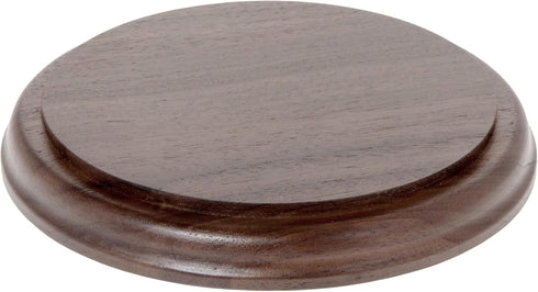 Plymor Solid Walnut Round Wood Display Base with Ogee Edge, 6.25" W x 6.25" D x 0.75" H