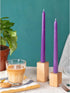 Candwax 10 inch Taper Candles Set of 4, Dripless and Unscented Candlesticks for Dinner and Household Decor - Purple