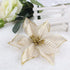 12pcs Glitter Poinsettia Christmas Tree Ornament - Artificial Wedding Flowers for Xmas Tree Wreaths Decor (Red and Gold)