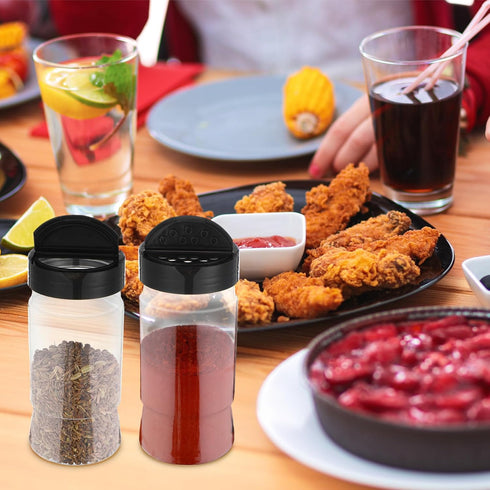 30 Pack 10.1 oz Mimorou Plastic Spice Jars with Shaker Lids Clear Seasoning Containers Bottles for Kitchen Storing