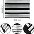 Black and White Striped Outdoor Rug, 24'' x 35'' Door Mat, Machine Washable Welcome Mats for Entryway and Bathroom