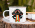 Retro UFO Cat Fish Abduction Enamel Campfire Mug - Fun Outdoor Camping Coffee Cup (16oz)