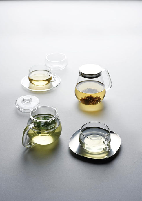 Kinto Stainless Unitea One Touch Teapot 720 Milliliter - Heat-resistant Glass with Stainless Steel Strainer (Japan
