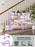 2-Tier Closet 33" SUFAUY Mesh Shoe Rack, Metal Wide Shoe Shelf Heavy Duty, Purple