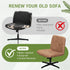 Armless FUANGUI Criss Cross Chair Cover, Faux Leather Looking Stretch Mid Back Wide Accent Chair Slipcover, Exquisite