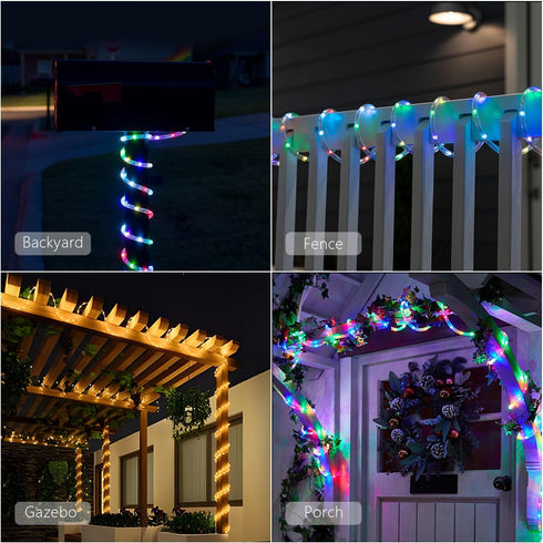 40FT 120 18 ANJAYLIA LED Color Changing Rope Lights, Colors Outdoor String Lights with Plug & Remote, Led Rope Lights