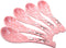 Japanese Soup Spoons Set of 5 - Pink Ceramic Spoons for Soup, Ramen, Pho, Gravy, and Dumplings
