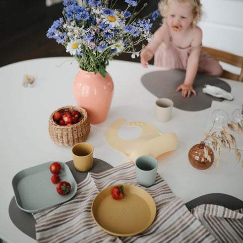 mushie Dinnerware Cups for Kids, Made in Denmark, Set of 2, Ivory