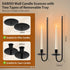 Set 2, 13.2 Inch Set Candle Sconces of Taper & Pillar Wall Candle Holder, Black Wall Sconces of Two, Decor