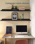 48 Inch Set 2, Long Floating Shelves for Wall, Black Picture Ledge Shelf Wall Mounted Bathroom Long Ledge of Floating