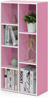 Furinno 7-Cube Reversible Open Shelf - White/Pink, Model 11048WH/PI