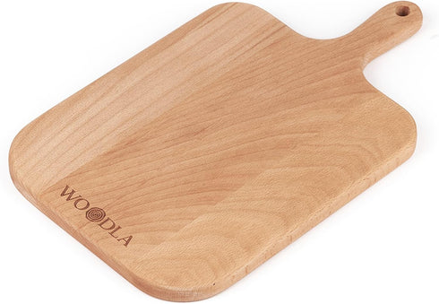 Individual Charcuterie Small Wood Cutting Board with Handle, 12.8 x 7.5 Inch (CB-001, Medium)
