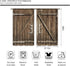 Cinbloo Farmhouse Kitchen Curtains, Rod Pocket 27.5W x 39L Inch Brown Barn Door Vintage Country Design, 2 Panels Set