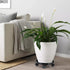 Skelang 11.8" Pack 3 Plant Caddy, Plant Stand, Round Plant Pallet Pot with Lock Wheels, Rolling Tray Planter Trolley