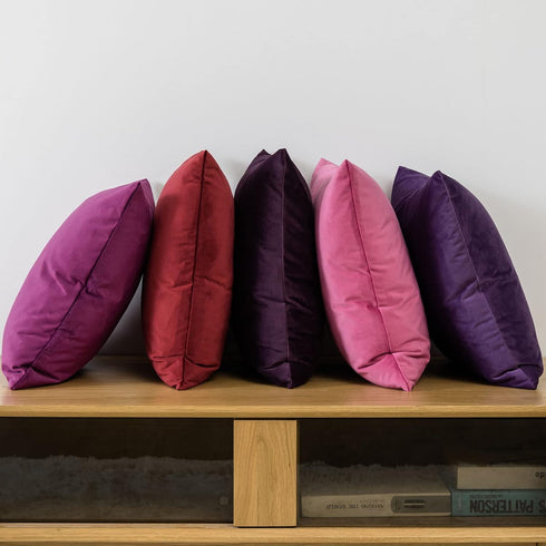 JUSPURBET Decorative Pillow Covers, Set of 2 Velvet 26x26 Throw Pillow Covers for Couch, Eggplant Purple