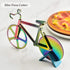 Stainless Steel Bicycle Pizza Cutter Wheel, Creative Pizza Knife with Pizza Shovel, Cool Kitchen Utensil (Rainbow)